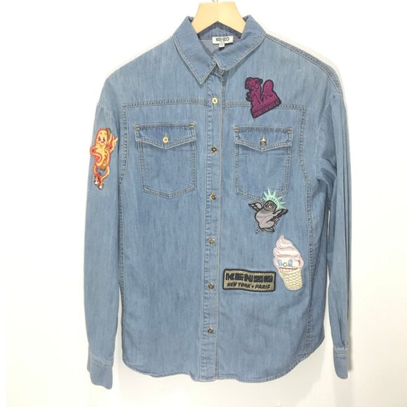 Kendo Chambray Button Down Shirt 36 - Picture 1 of 14